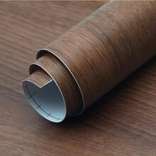 1 Roll Brown Faux Wood Grain Self-Adhesive Wallpaper, Thicker Material, Room Door Sticker, Decorative Door Wall Paper, Waterproof Oil-Proof Removable Wallpaper, Peel And Stick, Customizable, Suitable For Living Room, Kitchen, Bedroom, Home, Dorm Furniture Decor - Redwood - View 3