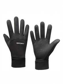 1 par de guantes de invierno ajustables para exteriores - Adecuados para pantallas táctiles, mezcla transpirable de nailon y poliéster, ideal para deportes, ciclismo, esquí, mujeres/hombres