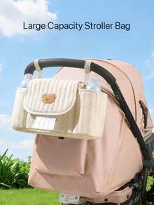 1 buah Tas Gantung Kereta Bayi Gaya INS, Tas Ibu Bordir, Tas Popok Multifungsi, Tempat Botol & Tisu, Cocok Untuk Ibu, Aktivitas Luar Ruangan & Perjalanan, Semua Musim - MultiWarna - View 2