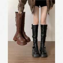 Women Knee-High Boots - màu đen - Xem 1