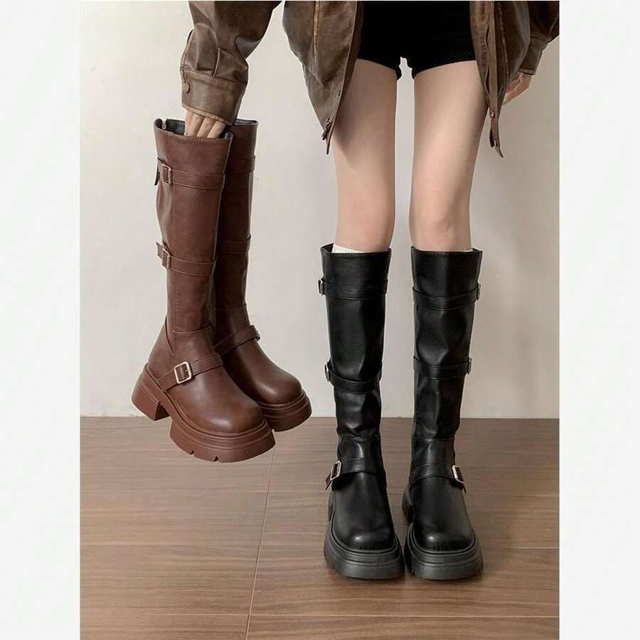 Women Knee-High Boots - màu đen - Xem 1