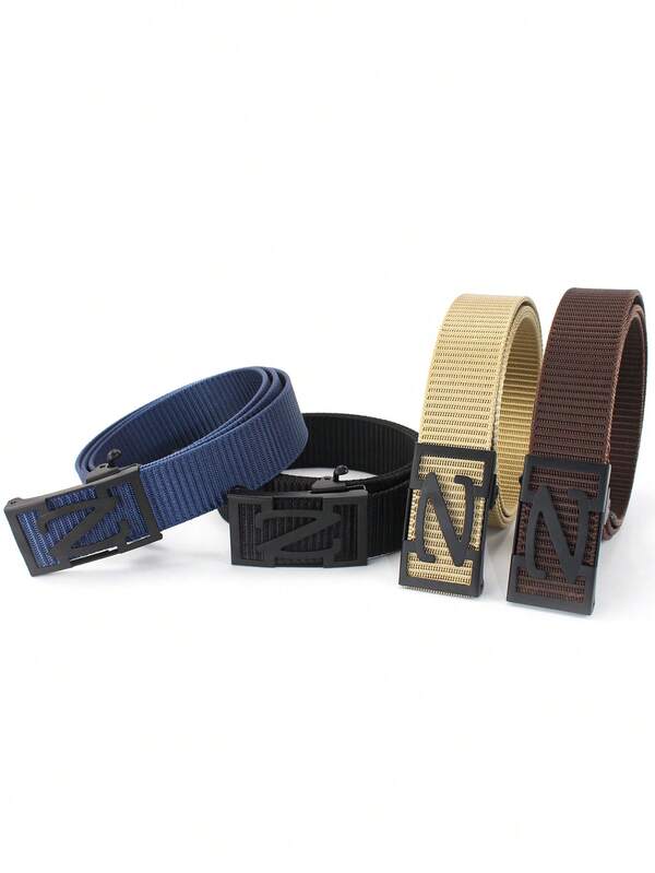 One Personalized Letter Plain Nylon Men's Belt, Available In Various Colors, With A Minimalist Style And Buckle-Free Sliding Design. Suitable For All Seasons, Ideal For Summer Wear, And Can Also Be Used As An Accessory For School In Autumn, Halloween, And Autumn-Winter. Suitable For Teenagers, Young People, And Men, For Casual Occasions, Outdoor Activities, Sports Leisure, Vacations, Graduation Gifts, Birthdays, And Daily Wear. Old Money Vintage Autumn/Fall Urban Outfit Denim Classic Christmas Winter Fashion Daily Men Boyfriend Gift