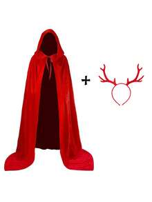 1/2PCS Black Vampire Witch Party, Carnival, Prank Party Dress, Skeleton Ghost Dress,Terrifying Ghost Mask,Adult Black Cosplay Costume Accessory, Suitable For Giving Him/Her The Ideal Holiday Gift Halloween Black Cape - Multicolor - View 11