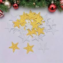 50pcs 1.26 Inch Gold Five-Pointed Star Paper Pieces, Suitable For Christmas Decoration, Tabletop Decor, Party Decoration - Gold - View 4