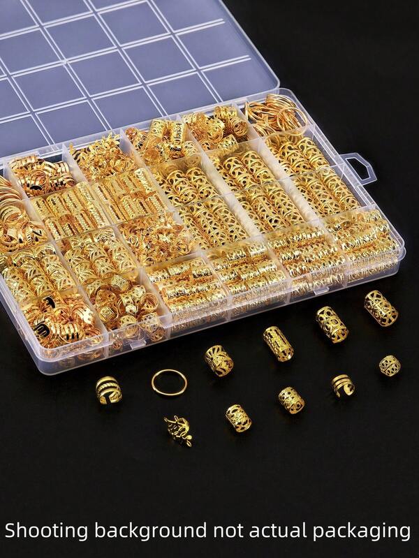 Cecillia Wig 220pcs Gold Hair Accessories, Loc Jewelry For Braids, Girl's Hair Jewelry, Metal Hair Ring Cuff For Dreadlocks Accessories, Hair Braid Beads Decoration Boho