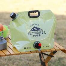 Bolsa de almacenamiento de agua portátil, plegable, para deportes al aire libre, Camping, grifo de escalada de montaña de gran capacidad, bolsa de agua de plástico - Transparente-5L - Ver 8