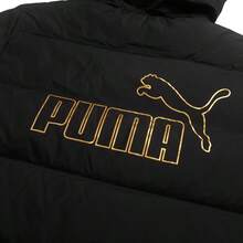 Puma 男士长款羽绒服，冬季休闲连帽外套，运动旅行大衣 - 黑色 - 查看 6