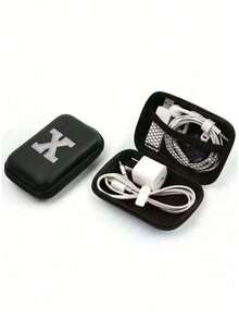 5/3/1 piezas Caja de almacenamiento de cuero PU con letra A-Z, Portador de tarjetas de juego, Organizador de caja de tarjetas de identificación/tarjetas/tarjetas de presentación, Adecuado para viajes, accesorios digitales, estuche para auriculares - Multicolor - Ver 7