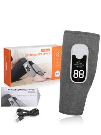 2000mAh 小腿气压按摩器，加热按摩器，膝盖加热按摩器，专为肌肉放松和促进血液循环而设计，男女老少皆宜，白色