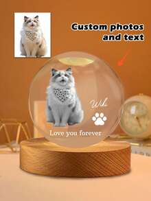 Customized Photo Crystal Ball Night Light, Personalized Crystal Ball With Illuminated Wooden Base, Customizable Photo Crystal Ball LED Base With Colorful Lighting, An Ideal Gift For Women, Men And Couples, Suitable For Valentine's Day, Wedding Anniversary And Other Occasions - Multicolor - View 19