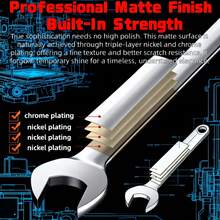 6-21mm 铬钒钢双六角扳手套装，哑光六角和开口式汽车维修工具