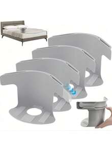 4 件灰色床单紧固件、床单夹、床单绑带，用于将床单牢牢固定到位，重型床单固定夹适合所有床垫尺寸，用于固定床单、床罩和床裙，全新床单绑带适合返校、居家、旅行 - 彩色 - 查看 2