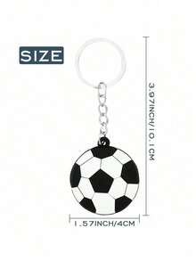 1pc Football Shaped Keychain Decoration Set, Suitable For Valentine's Day, Wedding, Birthday, Wedding Supplies - Multicolor - View 3