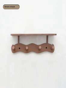 1 pieza Perchero de pared con ganchos - Fácil de instalar, sin necesidad de taladrar, estante de almacenamiento multifuncional para dormitorio, sala de estar, entrada - Estilo casual