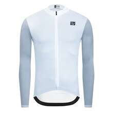 RAUDAX Men & Women's Quick-Dry Cycling Jersey, Breathable Soft Fitted Outdoor Sports Shirt, Mountain/Road Bike, Dual-Tone, Fashionable, Full Zip, 3 Pockets, Reflective Strips White Spring - White - View 2