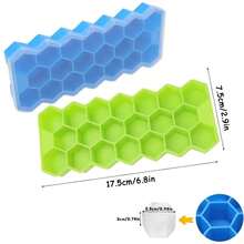 Honeycomb Silicone Ice Tray - Hexagonal Ice Cube Mold, Honeycomb Ice Cube Ice Making Box Freezing Mold, Making Perfectly Shaped Ice Cubes And Ice Balls - Multicolor - View 2