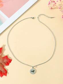 Goodwaro 1入時尚不鏽鋼激光雕刻吊墜項鍊，圖案包括腸短腿狗、牧羊犬、金毛獵犬、柯基，絕佳母親節禮物，適合母親節佩戴，附手工鎖骨鏈和精美卡片包裝，非常適合狗媽媽們