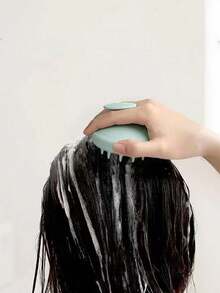 1pc Silicone Hair Washing Brush, Scalp Massage Shampoo Brush, Hair Scalp Cleaning Brush - Multicolor - View 2