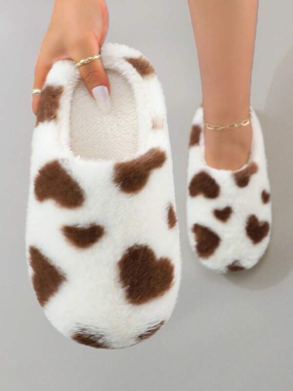 Süße Herz Plüsch Warm Dicke Sohle Damen Hausschuhe, rutschfest