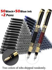 1 Pen+20 Ink Cartridges Set Vintage High-Grade Business Pen With Fine Nib Back To School