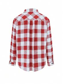 Blusa casual de manga larga regular para mujer - Rojo y blanco - Ver 2