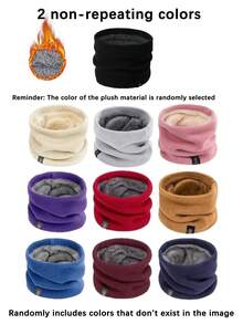 1 Stück/2 Stück/3 Stück Set dicke, thermisch gefütterte, warme und dehnbare Fahrrad-Schals - windundurchlässiger und kälteresistenter Doppellagenschal für Outdoor-Laufen, Skifahren, Damen warme Gesichtsmaske & Halswärmer, geeignet für Outdoor-Wintersport - Verschiedenfarbig - Übersicht 10