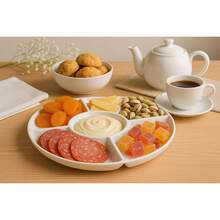 SNACK BOX WITH 5 DIVIDERS IN RIGID, RESISTANT PLASTIC, ONE PIECE - 白色 - 查看 5
