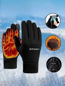 1 par de guantes de invierno ajustables para exteriores - Adecuados para pantallas táctiles, mezcla transpirable de nailon y poliéster, ideal para deportes, ciclismo, esquí, mujeres/hombres