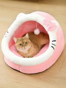 1pc Cozy & Cute Pet Cat Bed House, Removable & Washable Cat Shelter, Warm Pet Cave Nest For Rabbits, Small Dogs, Cats Indoor Use In Winter