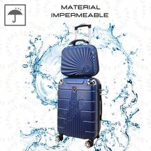 Maleta 10 Kg 20 Pulgadas + Neceser Sin Documentar Ligera Resistente De Mano Impermeable - Azul - Ver 5