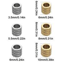 5/10pcs 18K Gold-Plated Stainless Steel Large Hole Spacer Beads Pendant, Suitable For DIY Bracelet Necklace Jewelry Making - Three-line Reticulation - View 6