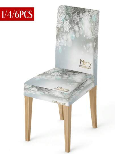 Coprisedia natalizio elasticizzato, copri schienale di sedie con motivi di Babbo Natale, pupazzo di neve, agrifoglio, albero e fiocchi di neve, lavabile, adatto per casa, ristorante, soggiorno, cucina (1 pezzo/4 pezzi/6 pezzi/20 pezzi)