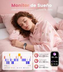 SIEMORL Reloj Inteligente Mujer con Llamadas y Notificacioness,Smartwatch 1.47" Pantalla HD,Pulsómetro,Sueño,Podómetro,Calorías,100+ Deportes,Reloj Deportivo IP68 Compatible con Android iOS - Tipo de Enchufe A USA (110-127V) - Ver 3