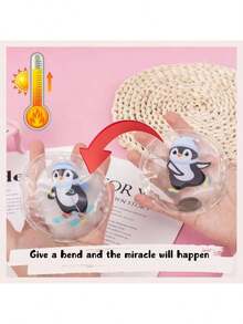 企鹅牌按扣激活式可重复使用暖手宝 - 滑雪露营速热，水瓶替代品，无需充电，5倍速热可重复使用暖手宝，15分钟瞬间自然温暖（建议囤货），便携式暖手包，冬季户外、露营、办公、圣诞节个性化礼物，送给女性，青少年趣味礼物