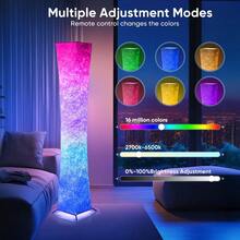 Modern RGB LED Floor Lamp With Control - Smart, Color-Changing Floor Lamp With Dimmer Switch, Compatible With Alexa/ Voice, For Living Room, Bedroom, Home Office - Ideal Gift For Birthdays, Valentine's, Housewarming - Energy-Efficient LED Bulb Included, Floor Lamp For Living Room, Designer Lamp, Lamps For Bedroom, Lamps For Living Room Floor, Crystal Floor Lamp, Living Room Lamp, Light For Living Room, Floor Lamp For Bedroom, Corner Floor Lamp, Floor Lampshade For Living Room - 51.18英寸*7.87英寸 - 查看 5