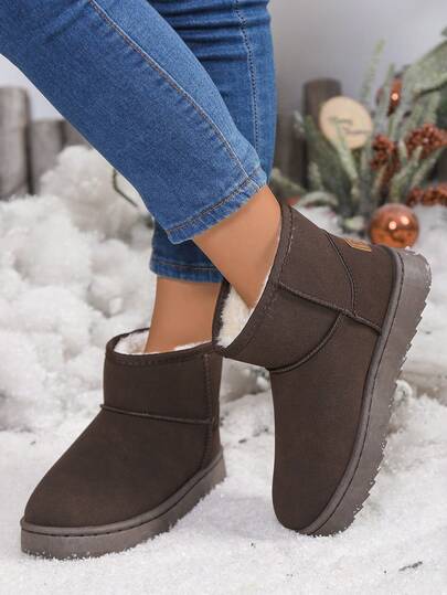 1 Pair Classic Thick Soft Bottom Snow Boots, Versatile Women's Boots, Thick Sole Anti-Slip Short Boots