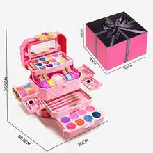女孩假装化妆箱套装 儿童时尚玩具 3-6-12岁 儿童生日礼物、圣诞节和万圣节礼物。