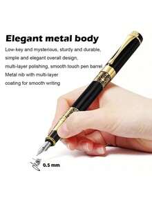 1 Pen+20 Ink Cartridges Set Vintage High-Grade Business Pen With Fine Nib Back To School