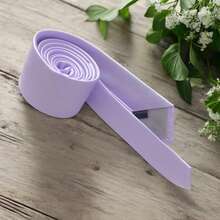 Solid Color Striped Men's Tie With Quality Texture, A Must-Have For Weddings, Business And Formal Occasions - Mauve Purple - View 5