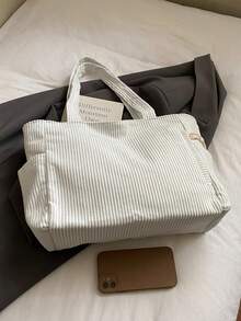 Torba typu tote z kordu, duża pojemność, nowa torba na ramię, torba szkolna do college'u, torba do szkoły