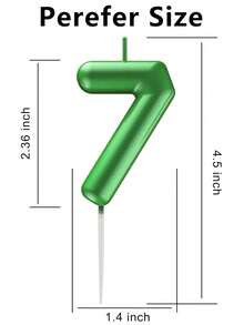 Green Number Birthday Cake Candles, Metallic Wax Cake Decorations, Suitable For Birthday, Anniversary, Gender Reveal, Bachelorette Party, Graduation - Princess Theme, No Feathers, Multi-Purpose Celebration Candles, No Electricity Required - Green - View 12