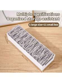 1 件塑料数据线收纳盒、充电器整理器和绕线器、桌面电缆管理、电源充电线支架和透明容器，适合家庭和办公室使用 - 白色 - 查看 6