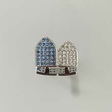 1pc Shiny Metal Zirconia Teeth Grillz, Hip Hop Personalized Party Decoration, Unisex