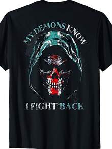 My Demons Know I Fight Back (Print Back) T-Shirt, Unisex Tees - Style 22 - View 1