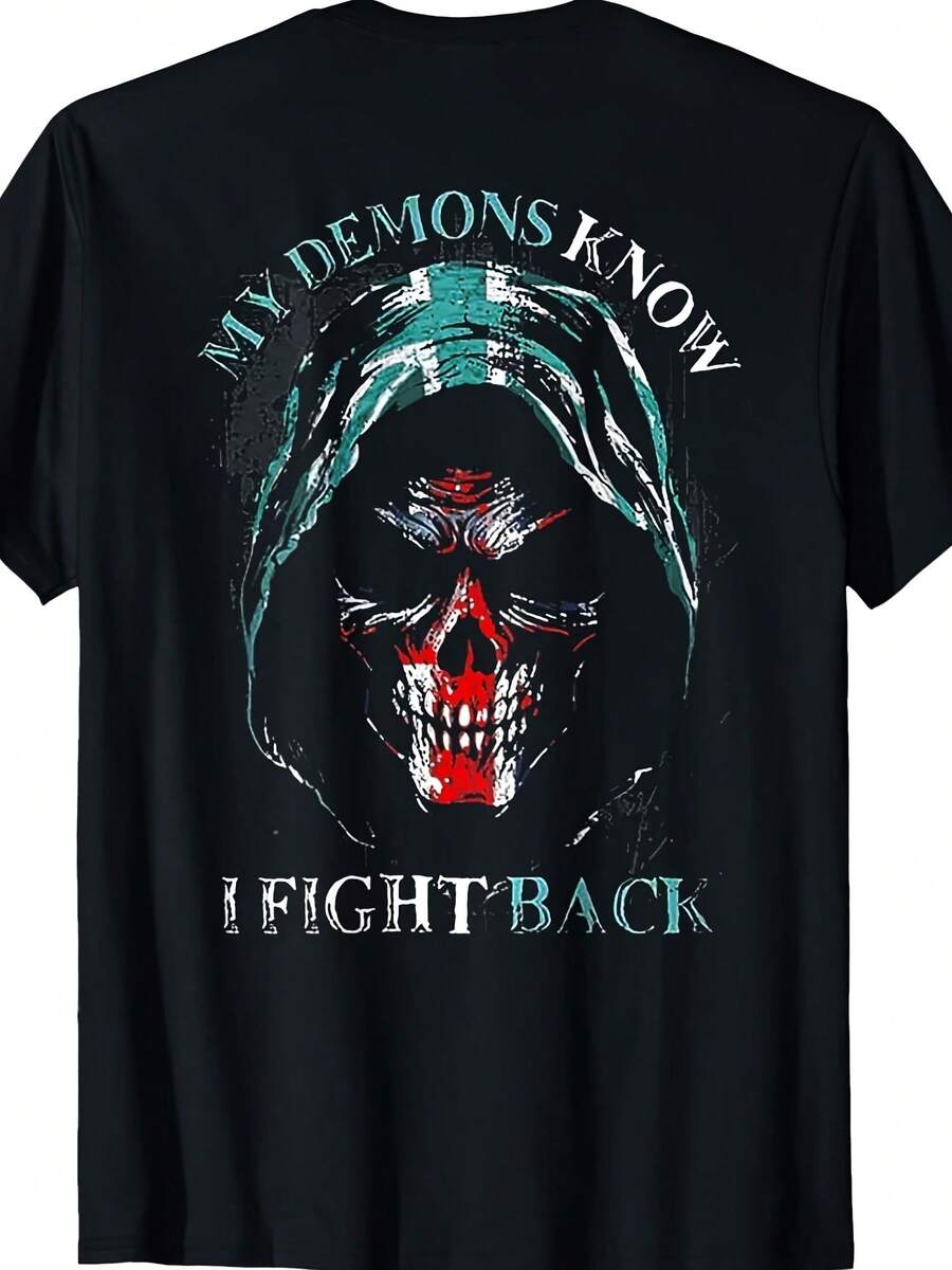 My Demons Know I Fight Back (Print Back) T-Shirt, Unisex Tees - Style 22 - View 1
