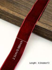 6-40mm Dark Red Color Single Sided Velvet Ribbon Festival Ribbons Jewelry Display Packaging Flower Gift Packaging Bow DIY Party Ribbons Decoration Christmas Decorations Home Christmas Gifts Christmas Decor