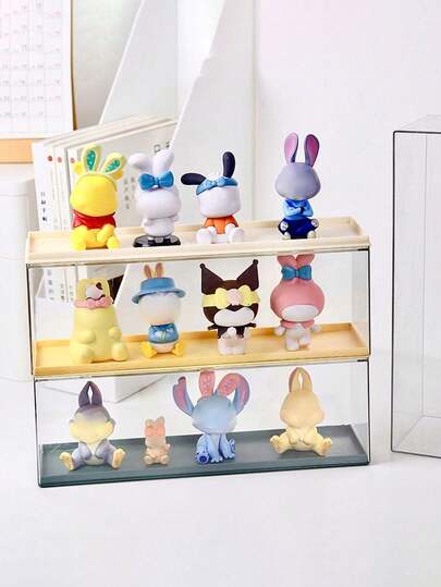 1 pieza Caja de exhibición apilable de acrílico, caja de almacenamiento y exhibición a prueba de polvo para coleccionables, adecuada para figuras hechas a mano, juguetes y recuerdos; con un diseño apilable transparente que admite múltiples opciones de exhibición