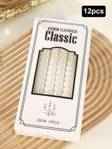 4pcs/12pcs Set European Style Threaded Candle Holders, Romantic Candlelight Dinner Decor Candles For Valentine's Day, Wedding, Birthday - Multicolor - View 10