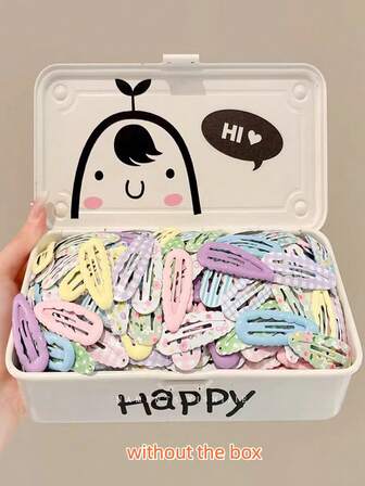 20 件/包 女孩多巴胺彩色随机油滴侧刘海发夹，日常使用发饰