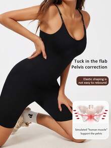 女士运动塑身衣，高弹力腰部训练提臀塑身套装